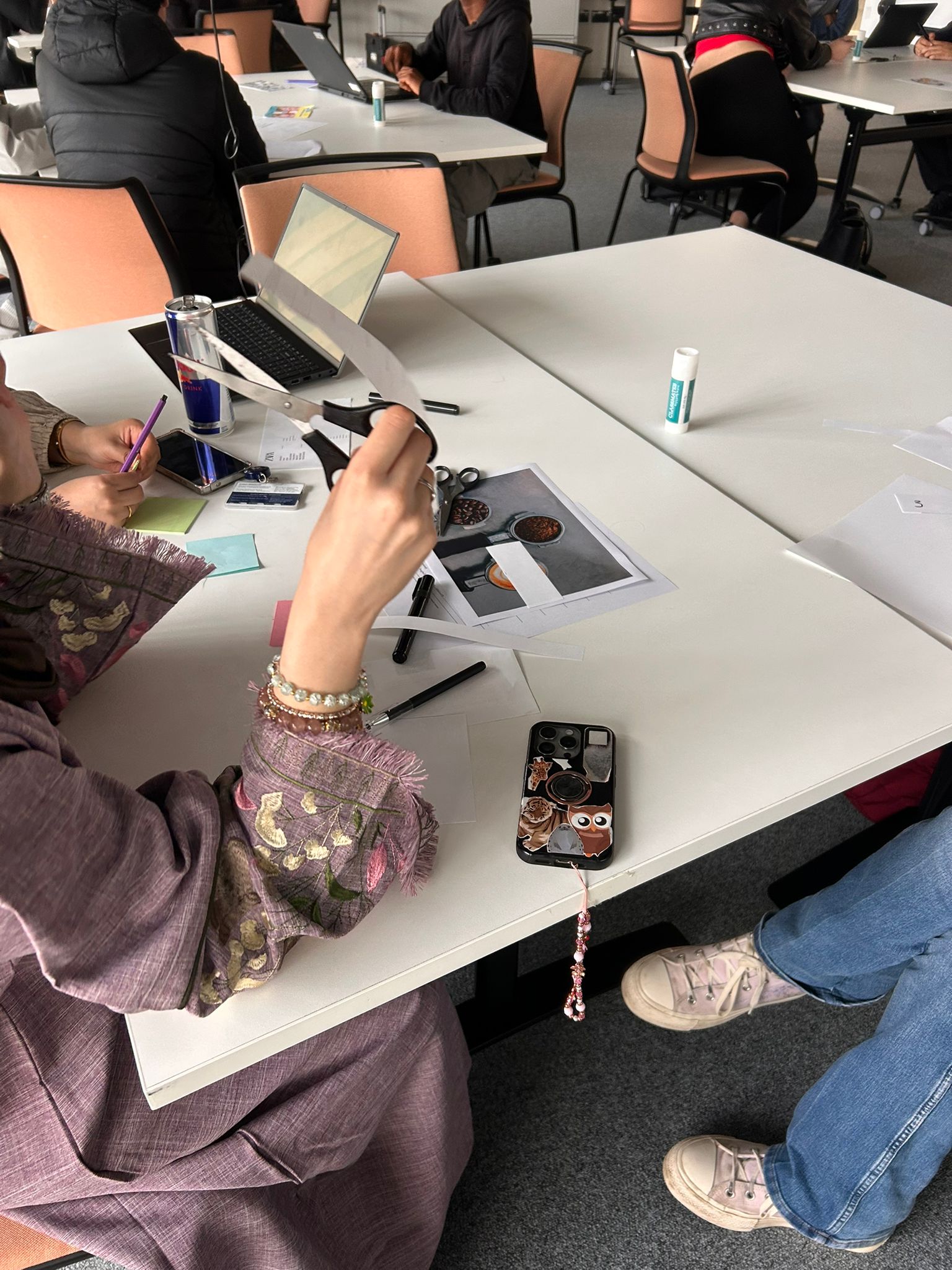 Participants taking part in the design psychology workshop