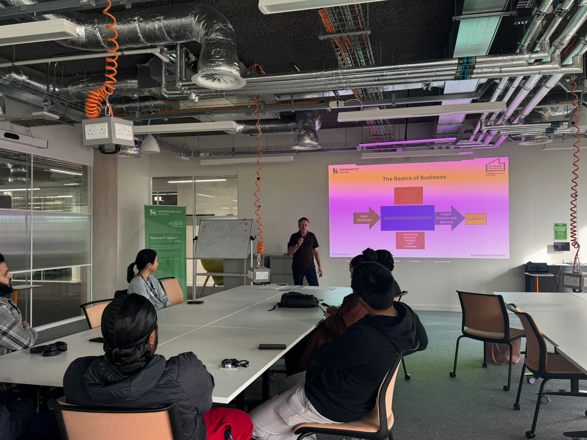 Students taking part in the brand identity session